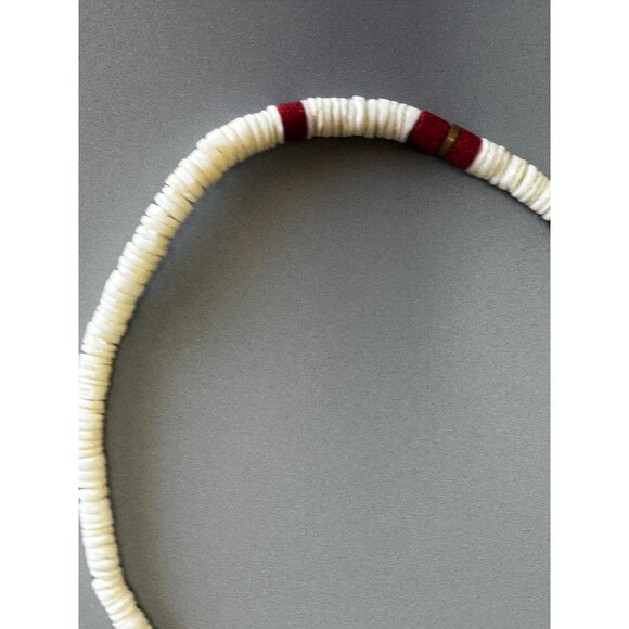 Vintage Spiny Oyster Shell Heishi Necklace Red Accents 16 Inches Southwestern - Picture 5 of 7